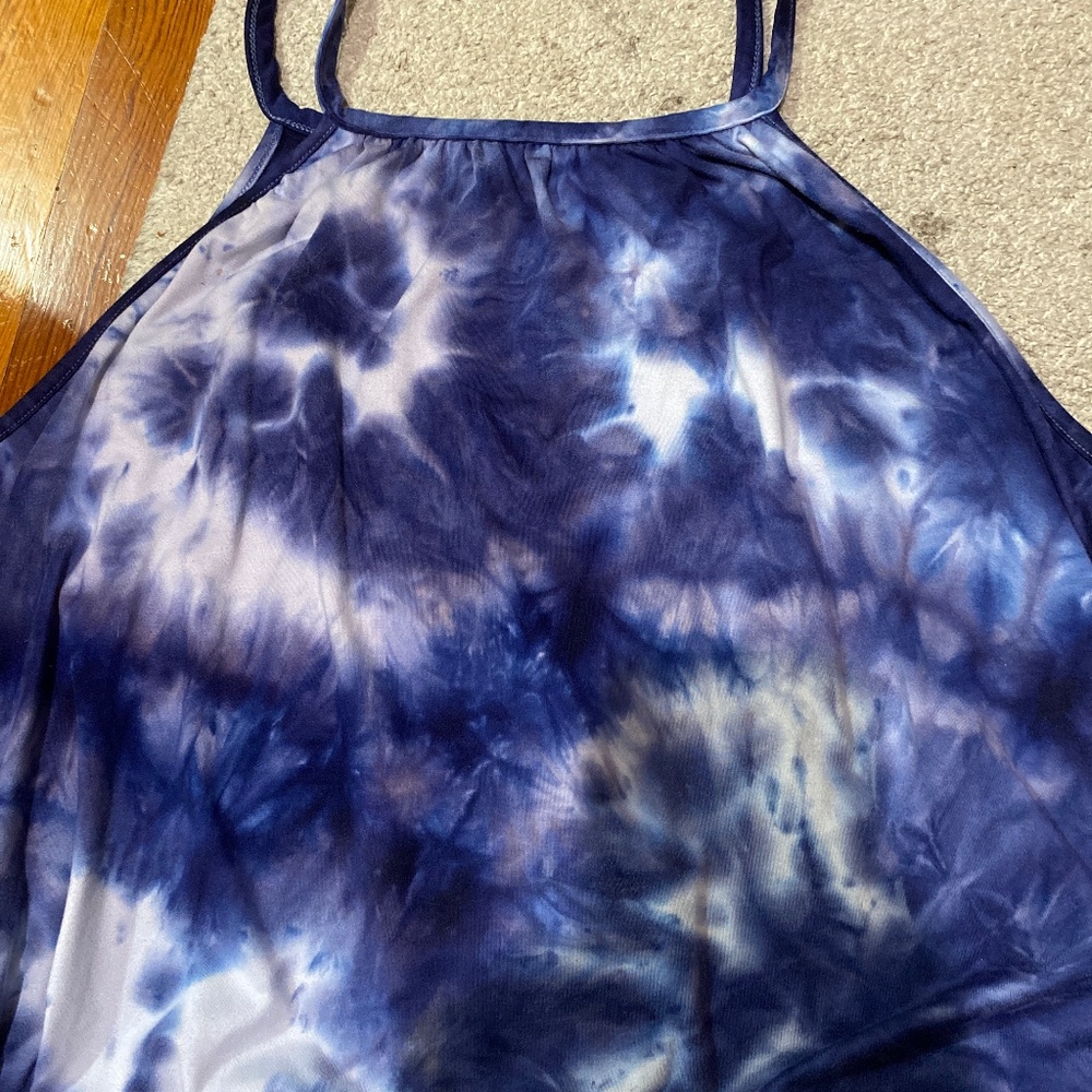 Blue tie for long ankle dress